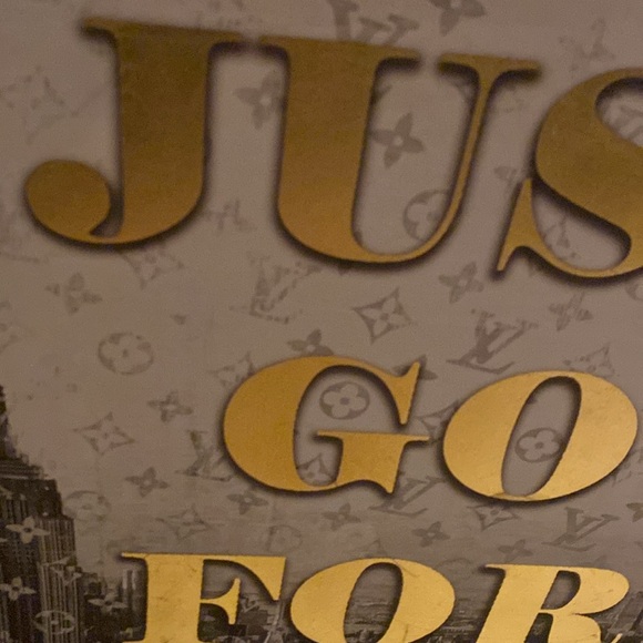 LV style pop art on picture canvas Just go for it 16” x 24” - Picture 2 of 8